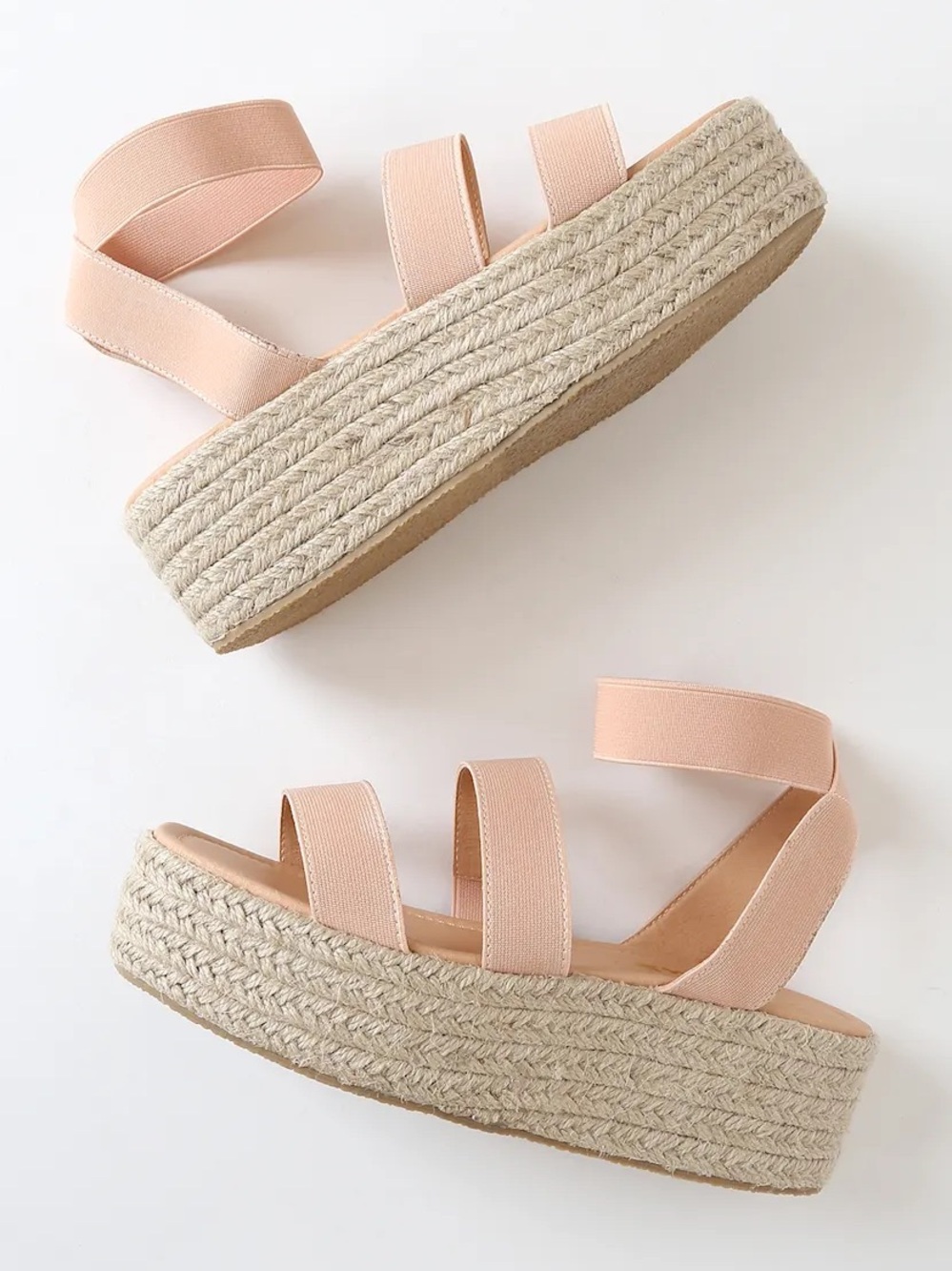 Lulu's Blush Platform Espadrille Sandals